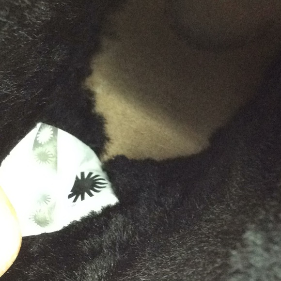 UGG Fluff Mini Black Graphic Quilted Suede Boots - Picture 5 of 6